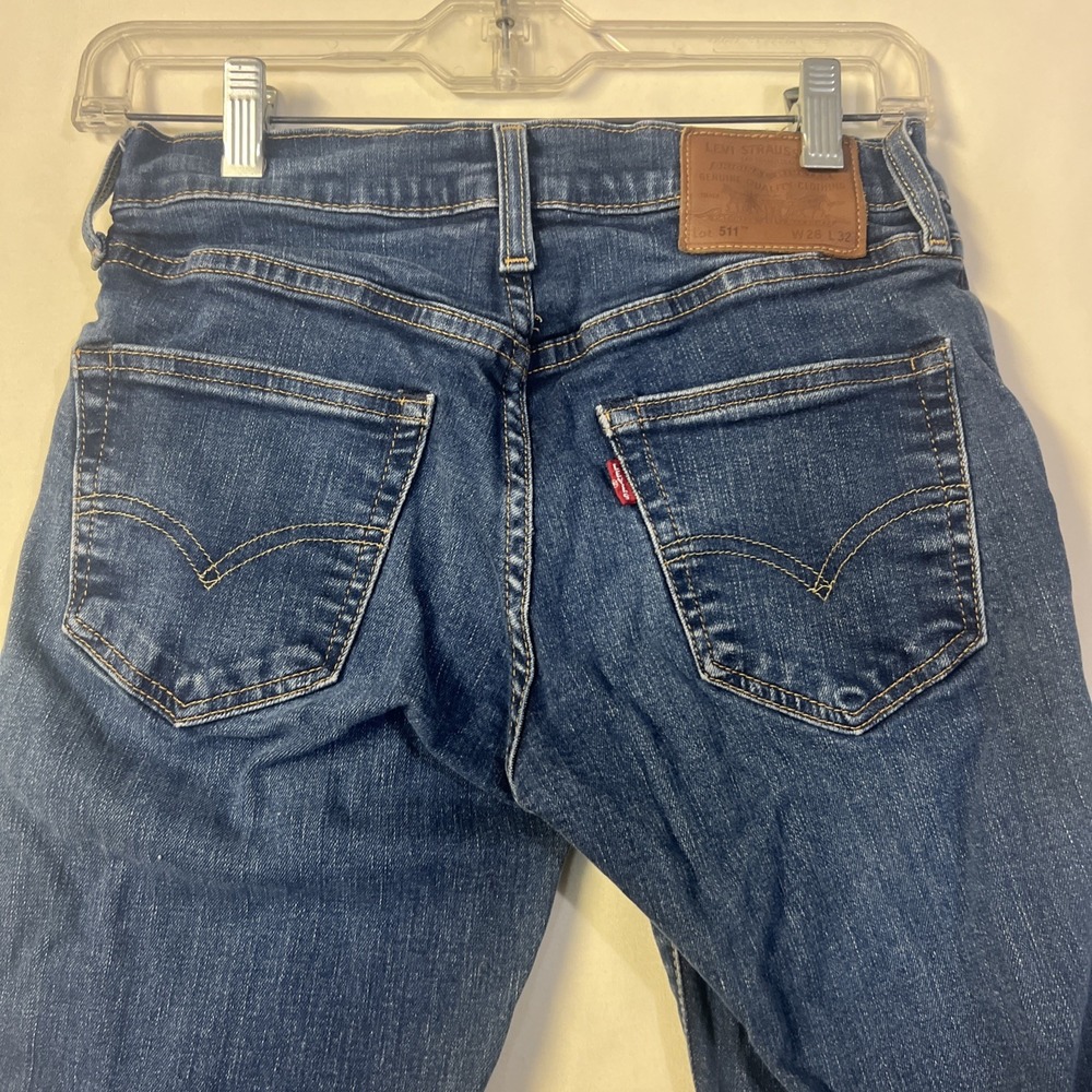 Levi's 511 kids Blue Straight Fit Cotton Denim Jeans size 28x32 - Picture 7 of 9